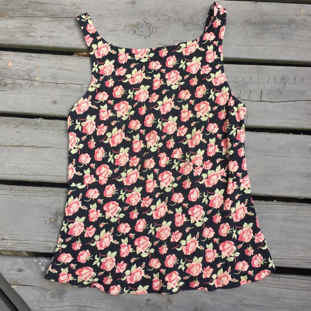 Vintage 90s Betsey Johnson Floral Rose Tank Top